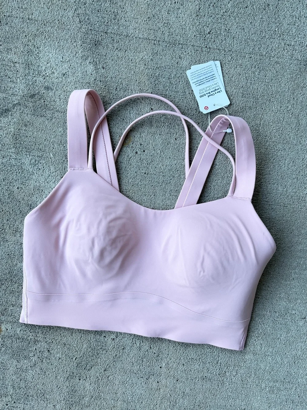 Lululemon like a cloud longline bra D/DD pink athletic sports bra 6 NWT